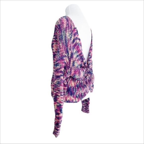 MISSGUIDED NWT Twist Back Oversize Jumper Multicolor Size US 4 Pink Purple Blue - Picture 5 of 9